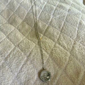 Silver charm necklace Peace sign,ying/yang,angel wings . #1 mom,heart, amethyst